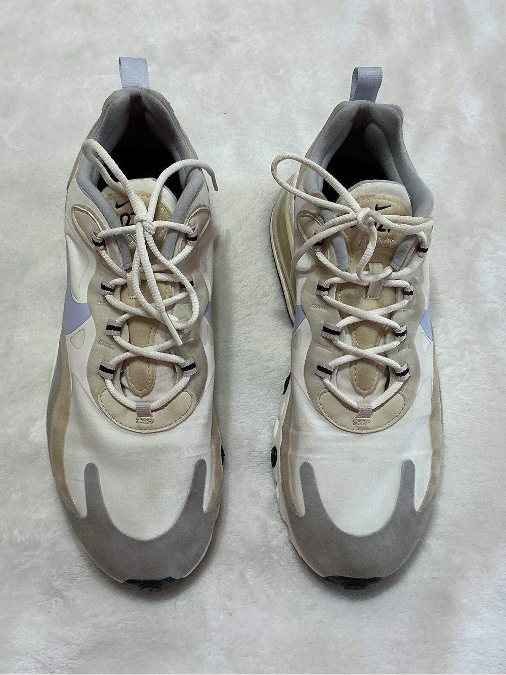 Nike Air Max 270 React White Fossil Women’s Sneakers (Style CT1287-100) Sz 10.5